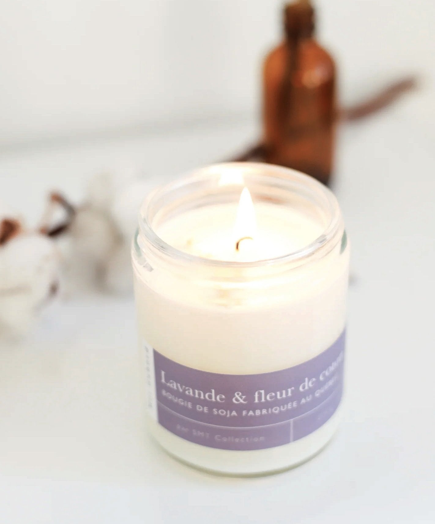 Bougie de soja - Lavande & Fleur de coton - Moi D'abord